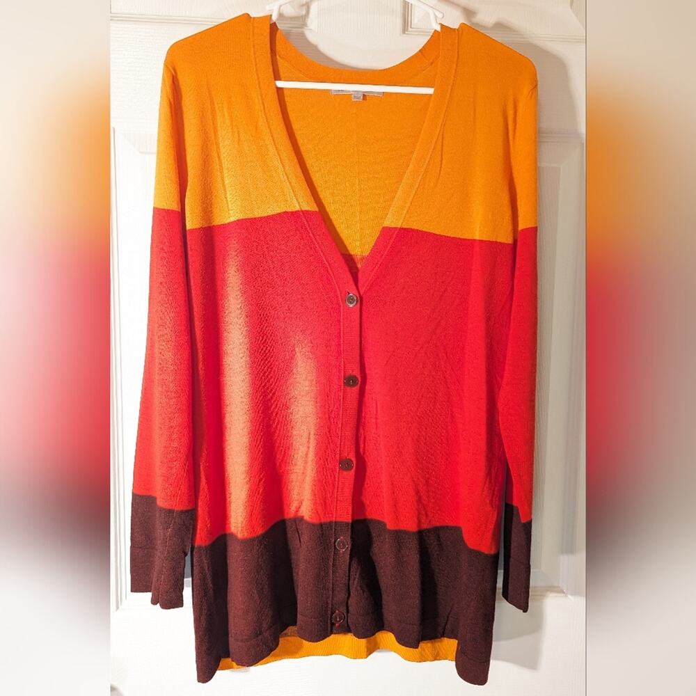 Gap Color block lightweight cardigan Large